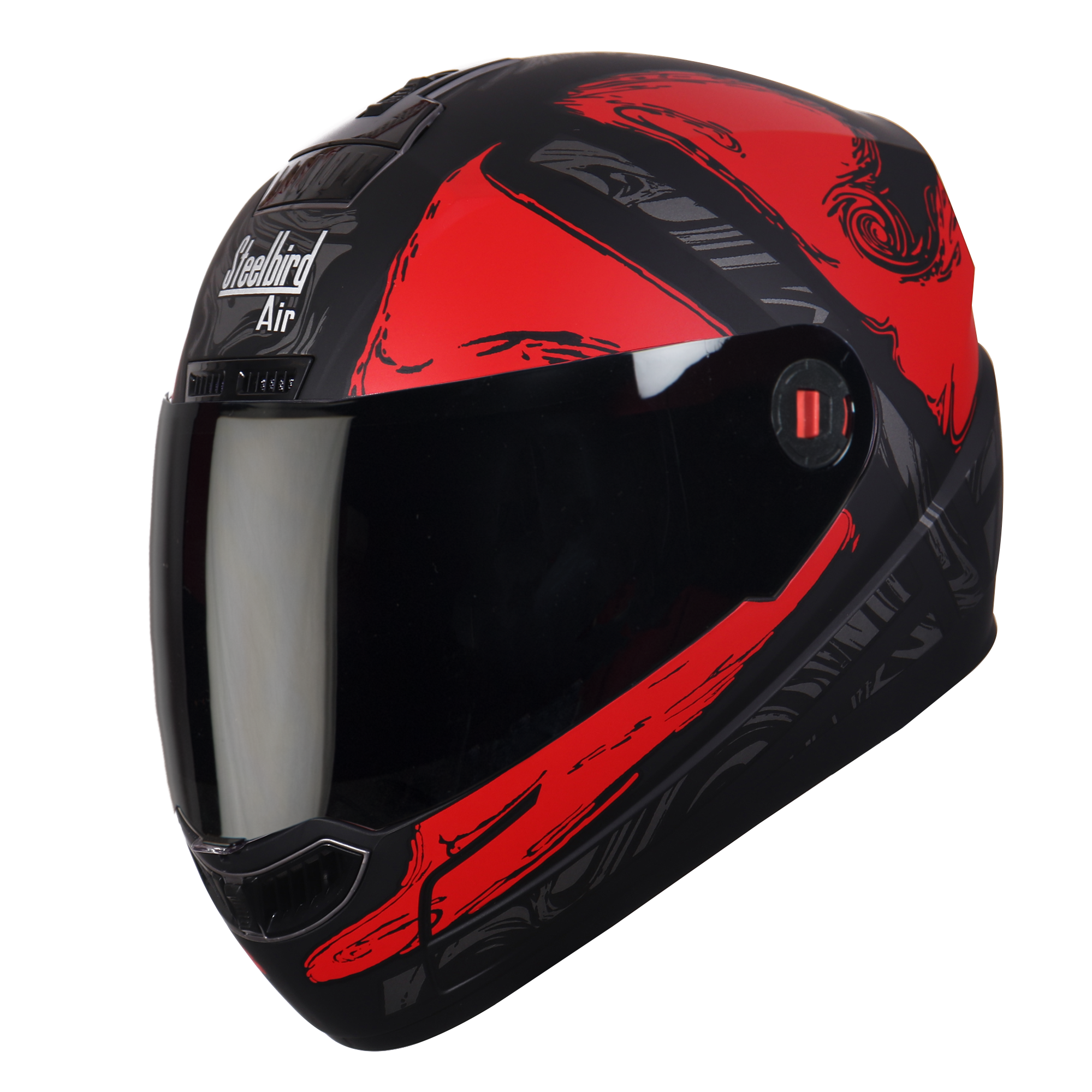 SBA-1 Craft Mat Black With Red ( Fitted With Clear Visor  Extra Smoke Visor Free)